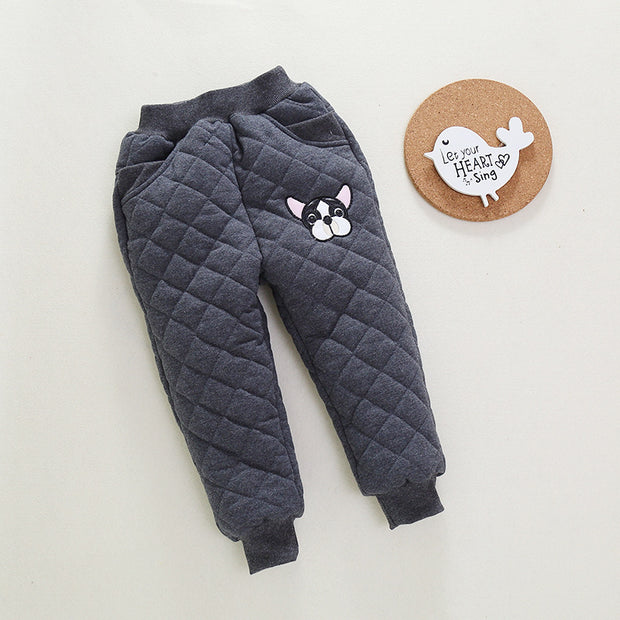 Girls Thick Cotton Pants Winter Warm Leggings