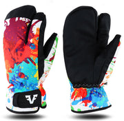 Winter Thickened Warm Three-finger Ski Gloves