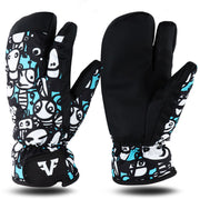 Winter Thickened Warm Three-finger Ski Gloves