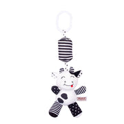 Toy Animal Baby Carriage Pendant Rattle Black and White Bed Bell