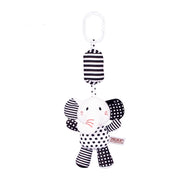 Toy Animal Baby Carriage Pendant Rattle Black and White Bed Bell