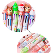 Cute Six-color Santa Claus Christmas Cartoon Ballpoint Pen