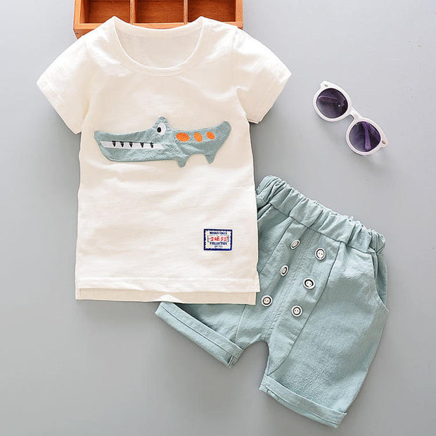 Kids Boys summer new small children children s casual T-shirt cowboy suit a summer tide