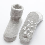 Autumn and winter thick warm baby socks double needle cotton socks relent in tube of 0-1-3 years old children socks