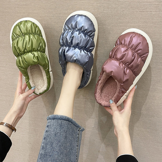 Slippers Tide Warmth Female New Style Plus Velvet Cotton