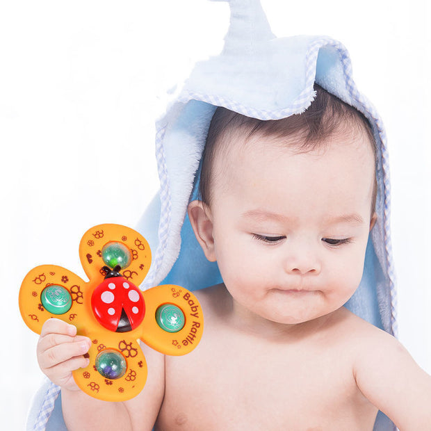 Children's Suction Cup Round Music Toy Baby Cartoon Rattle Can Bite