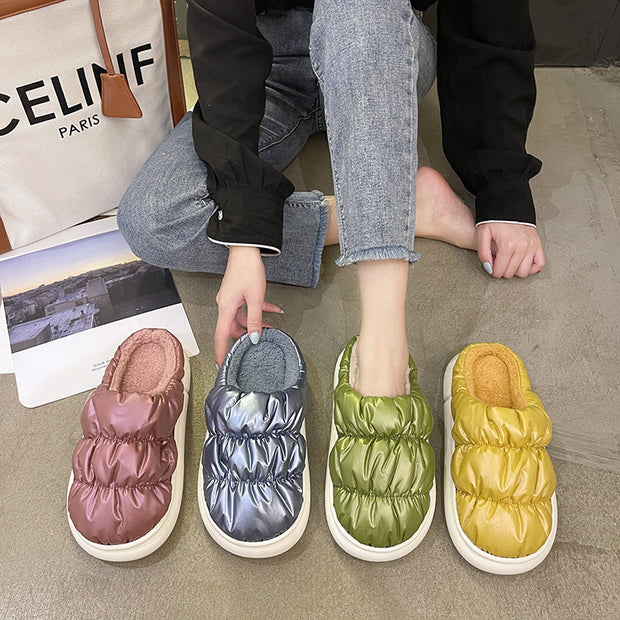 Slippers Tide Warmth Female New Style Plus Velvet Cotton